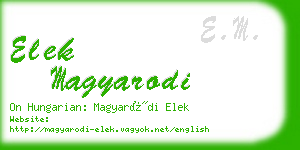 elek magyarodi business card